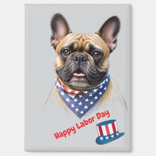 Französische Bulldogge Labor Day French Bulldog Magnet