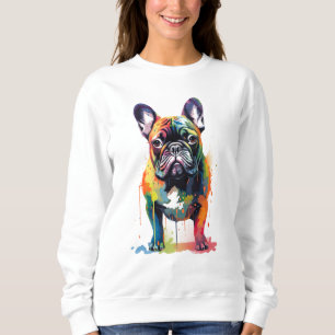 Französische Bulldogge Lebendig und Bunt Sweatshirt