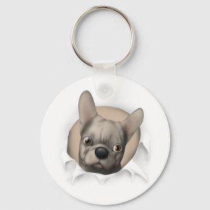 Französische Bulldogge (lederfarben) heraus Schlüsselanhänger