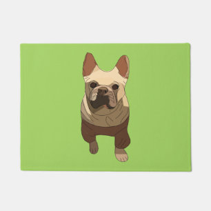 Französische Bulldogge, Limettengrün Fußmatte