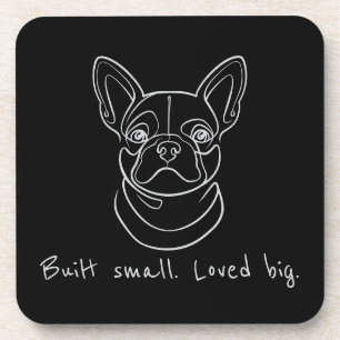 Französische Bulldogge Linienkunst. Klein gebaut. Getränkeuntersetzer