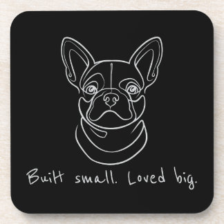 Französische Bulldogge Linienkunst. Klein gebaut. Getränkeuntersetzer