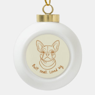 Französische Bulldogge Linienkunst. Klein gebaut.  Keramik Kugel-Ornament