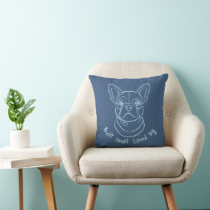 Französische Bulldogge Linienkunst. Klein gebaut. Kissen