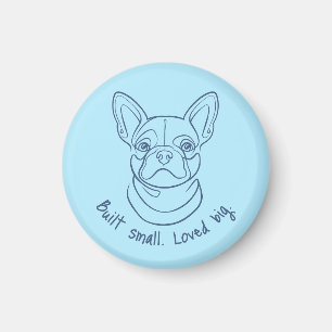 Französische Bulldogge Linienkunst. Klein gebaut. Magnet
