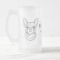 Französische Bulldogge Linienkunst. Klein gebaut.