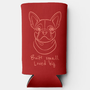 Französische Bulldogge Linienkunst. Klein gebaut.  Selters Dosenkühler