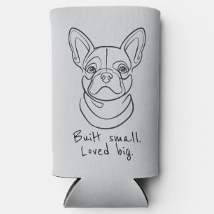 Französische Bulldogge Linienkunst. Klein gebaut. Selters Dosenkühler