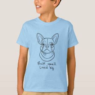 Französische Bulldogge Linienkunst. Klein gebaut. T-Shirt