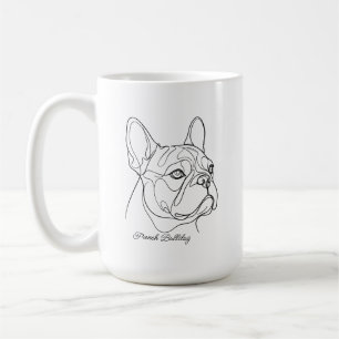 Französische Bulldogge Linienzeichnung Individuell Kaffeetasse