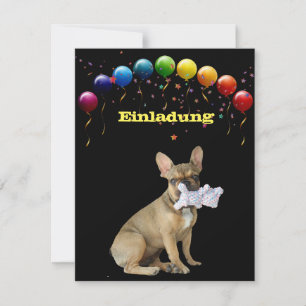 Französische Bulldogge Luftballon French Bulldog Einladung