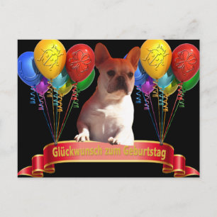 französische Bulldogge Luftballon French Bulldog Postkarte