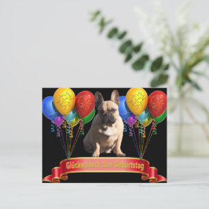 französische Bulldogge Luftballon French Bulldog Postkarte