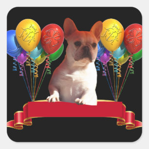 Französische Bulldogge Luftballon French Bulldog Quadratischer Aufkleber