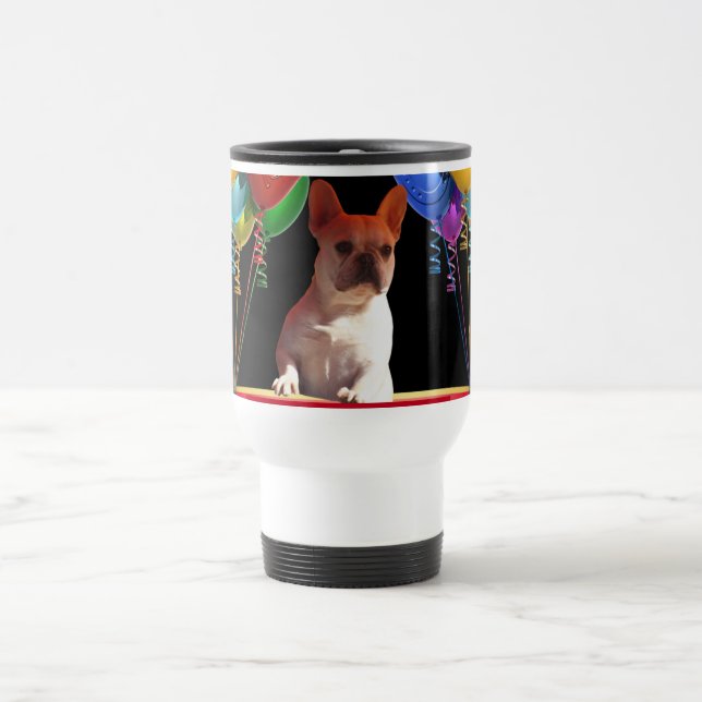 Französische Bulldogge Luftballon French Bulldog Reisebecher (Mittel)
