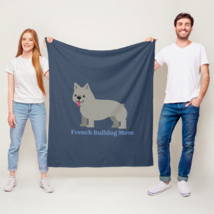 Französische Bulldogge Mama Fleecedecke