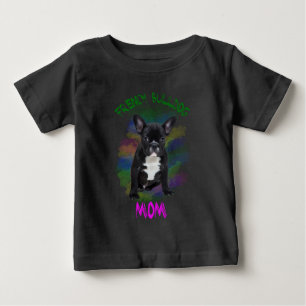 Französische Bulldogge Mama Wasserfarbe Ölmalerei Baby T-shirt