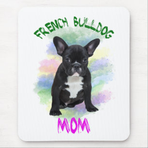 Französische Bulldogge Mama Wasserfarbe Ölmalerei  Mousepad