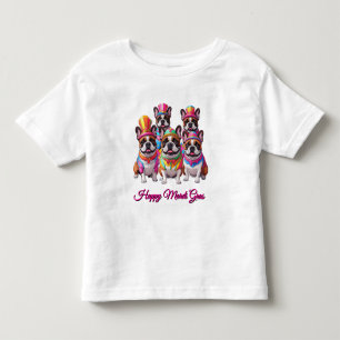Französische Bulldogge Mardi Gras Französische Bul Kleinkind T-shirt