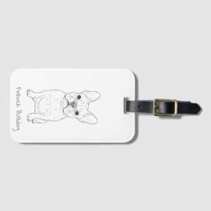 Französische Bulldogge Minimalistische Linienkunst Gepäckanhänger