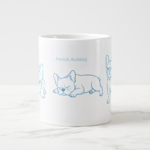 Französische Bulldogge Minimalistische Linienkunst Jumbo-Tasse