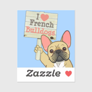 Französische Bulldogge mit anpassbarem Schild Aufkleber