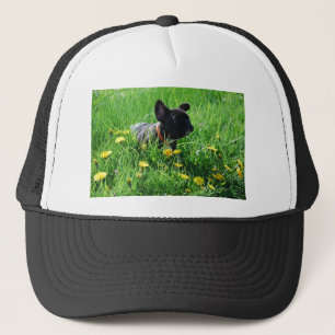 Französische Bulldogge mit Blumen French Bulldog Truckerkappe