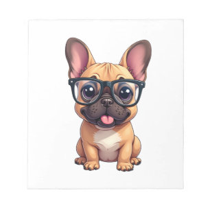 Französische Bulldogge mit Brille Notizblock