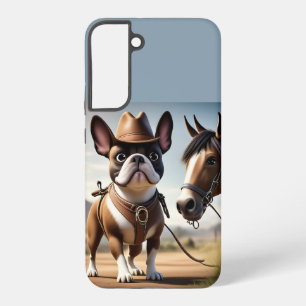 Französische Bulldogge mit Cowboy Hut im Urlaub Samsung Galaxy Hülle