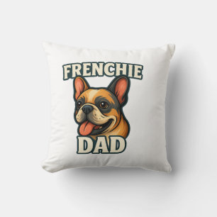 Französische Bulldogge mit französischem PapaText Kissen