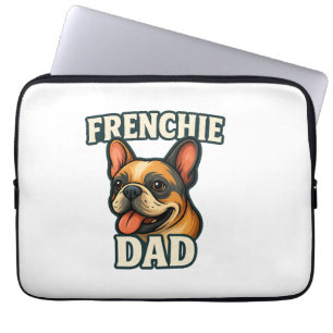 Französische Bulldogge mit FRENCHIE-VATERText für Laptopschutzhülle