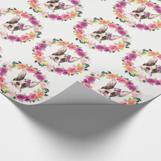 Französische Bulldogge mit Geschenkpapier (Ecke)