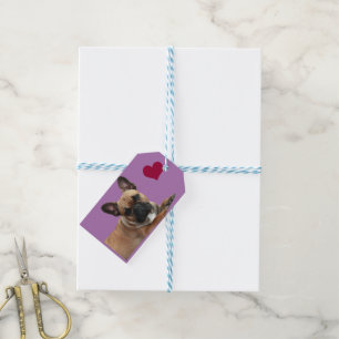 französische Bulldogge mit Herz French Bulldog Geschenkanhänger