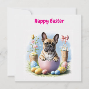 Französische Bulldogge mit Osterei Frohe Ostern