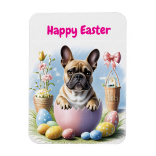 Französische Bulldogge mit Osterei Frohe Ostern Magnet