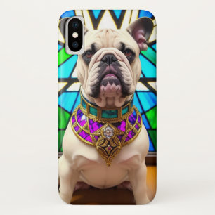 Französische Bulldogge mit verziertem Juwelenhalsb Case-Mate iPhone Hülle