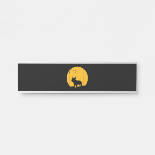 Französische Bulldogge Mond Halloween inspiriertes Türschild