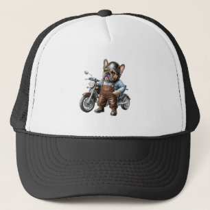 Französische Bulldogge Motorrad French Bulldog Truckerkappe