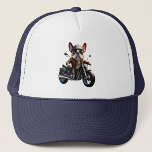 Französische Bulldogge Motorrad French Bulldog Truckerkappe