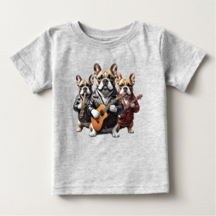 Französische Bulldogge Musikband Französische Bull Baby T-shirt