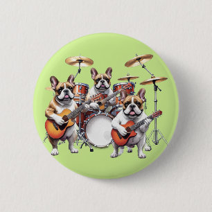 Französische Bulldogge Musikband Französische Bull Button