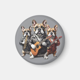 Französische Bulldogge Musikband Französische Bull Magnet