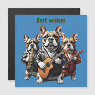 Französische Bulldogge Musikband Französische Bull Magnetkarte