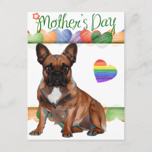 Französische Bulldogge Muttertag French Bulldog Postkarte