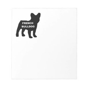 Französische Bulldogge Name Silhouette Notizblock