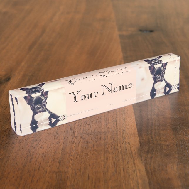 Französische Bulldogge Namensplakette (Seite)