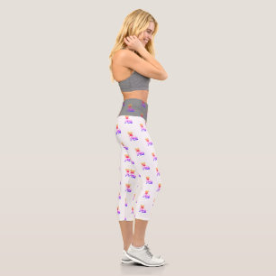 Französische Bulldogge Neon French Bulldog Capri Leggings