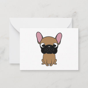 französische Bulldogge neue Cartoon kawaii Reh Mitteilungskarte