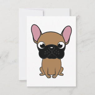 französische Bulldogge neue Cartoon kawaii Rehkitz Dankeskarte