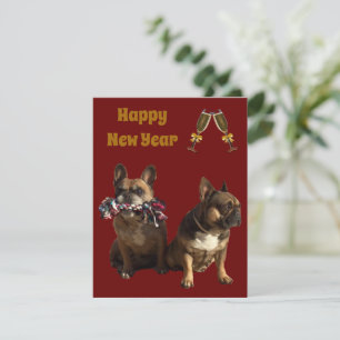 Französische Bulldogge Neujahr French Bulldog Einladung